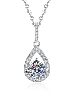 Moissanite Waterdrop Necklace | Sterling Silver