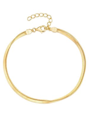 Minimalist Double Layer Snake Bracelets | Gold