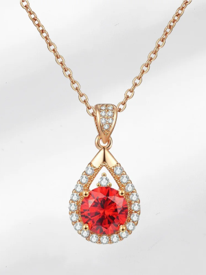 Teardrop Zircon Wedding Necklace | Gold