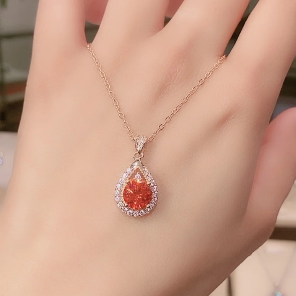 Teardrop Zircon Wedding Necklace | Gold - Image 2