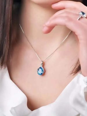 Waterdrop Sapphire Chain | Sterling Silver