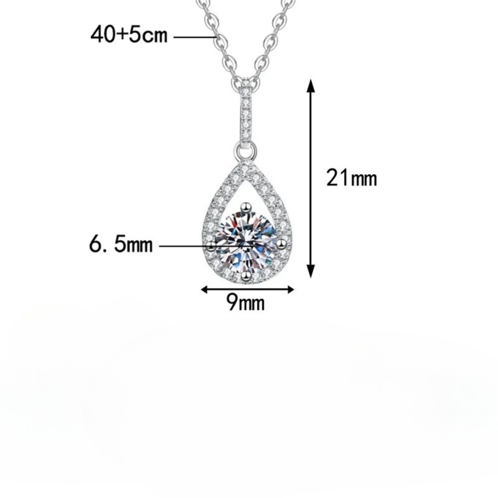 Moissanite Waterdrop Necklace | Sterling Silver - Image 3