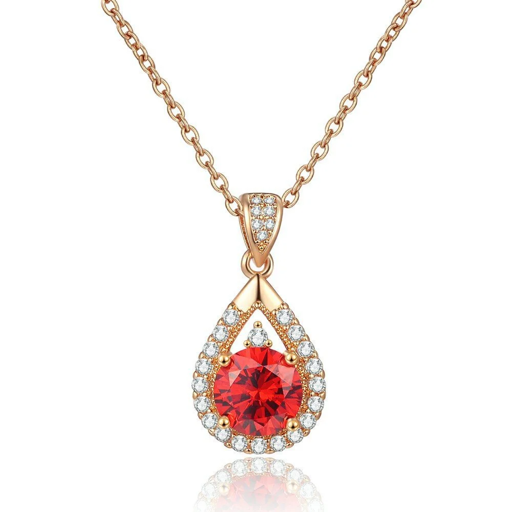 Teardrop Zircon Wedding Necklace | Gold - Image 3