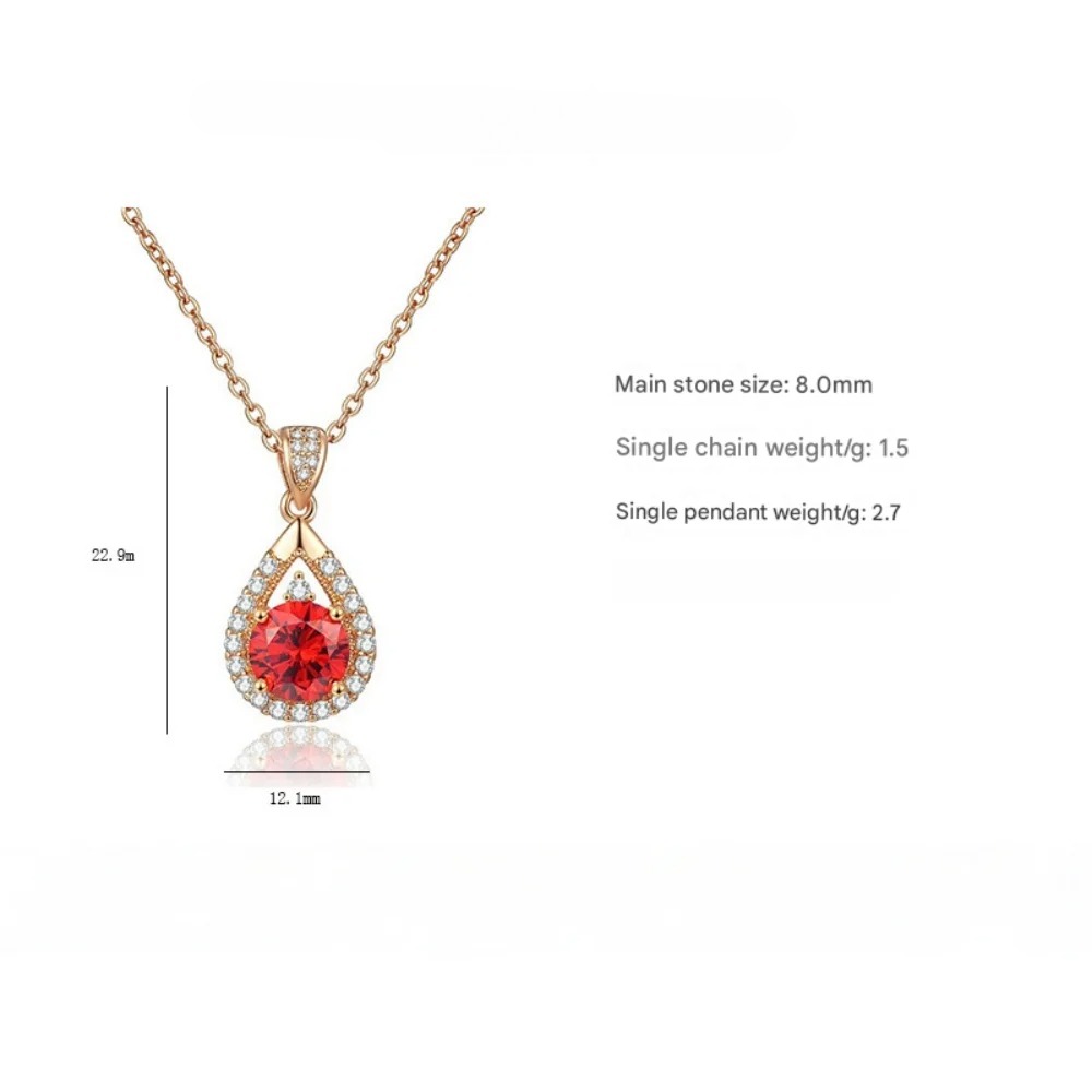 Teardrop Zircon Wedding Necklace | Gold - Image 4